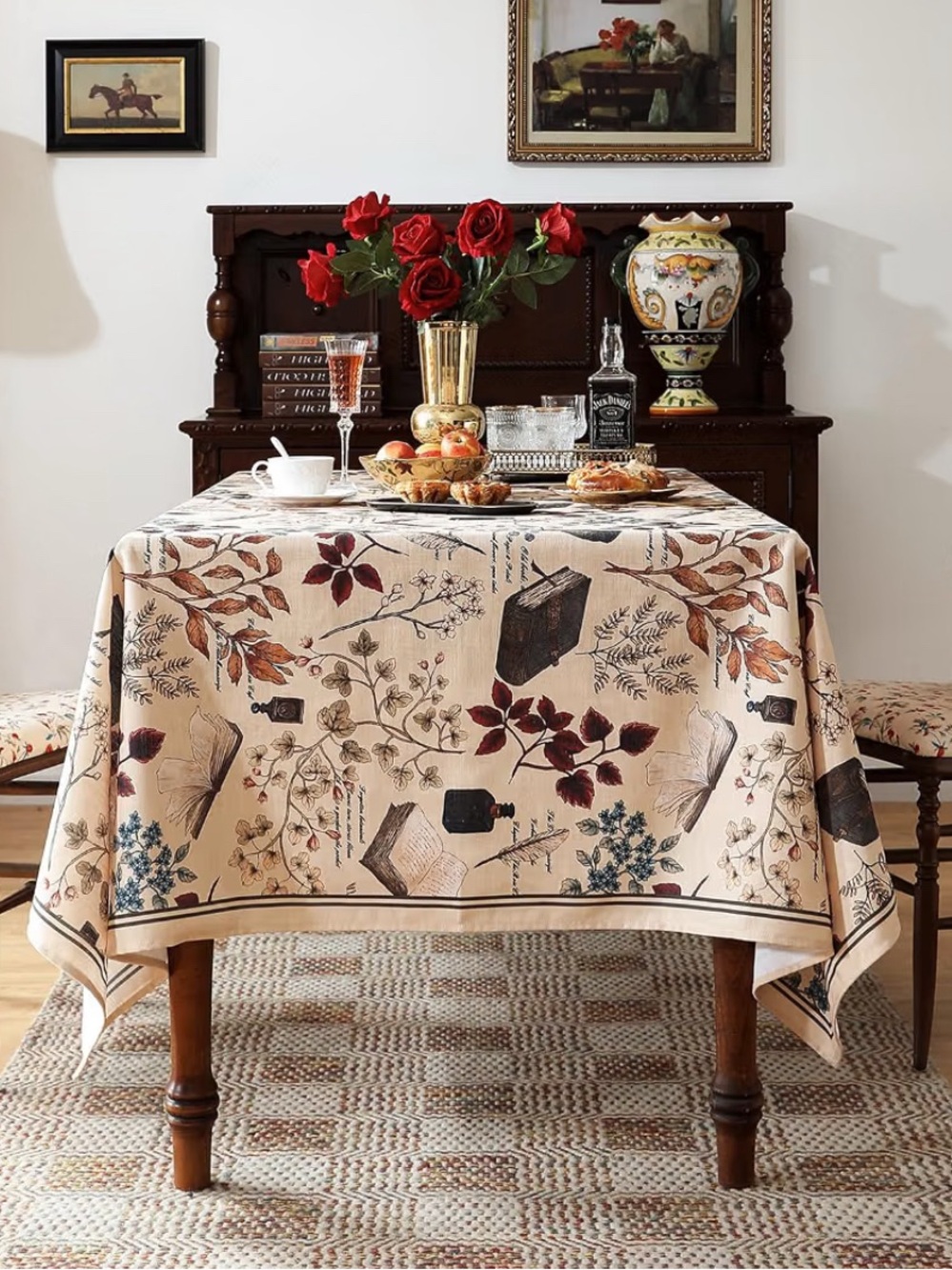 Designer French Linen Rectangular Tablecloth - Picture 2 of 10